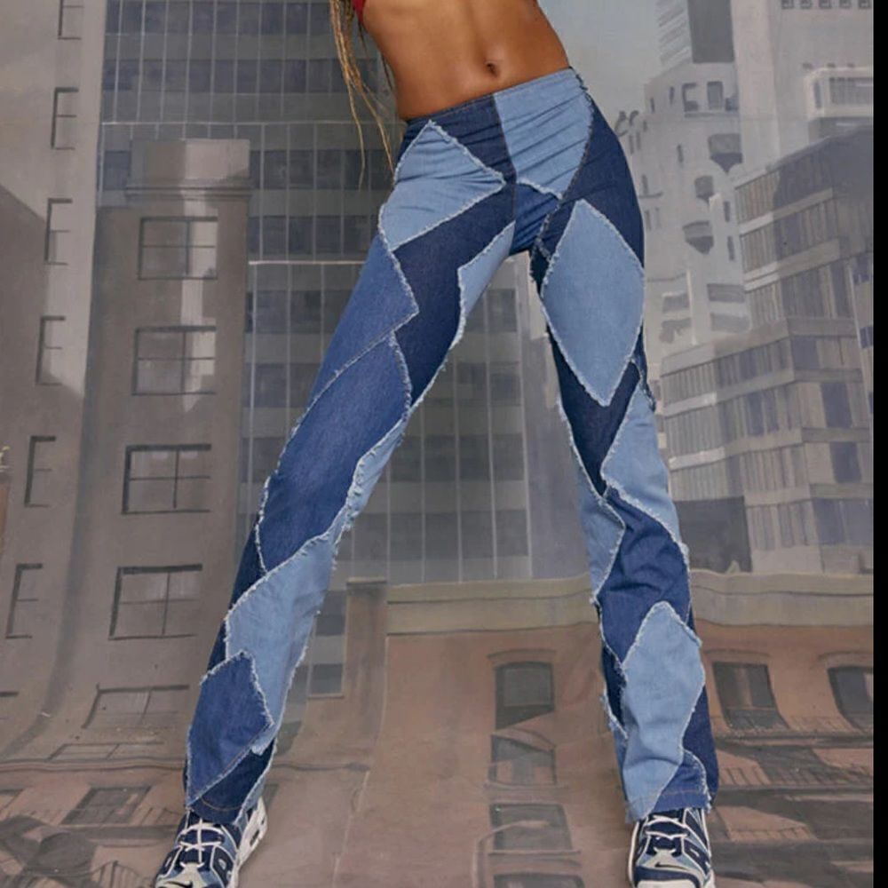 NWOT Jaded London Low Rise Patchwork Jeans